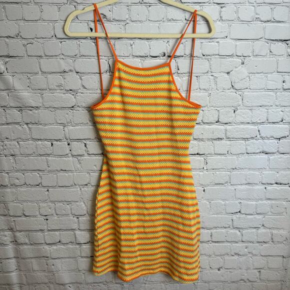 Altar'd State Knit Mini Dress Size L Tie back‎ Striped - Picture 1 of 6